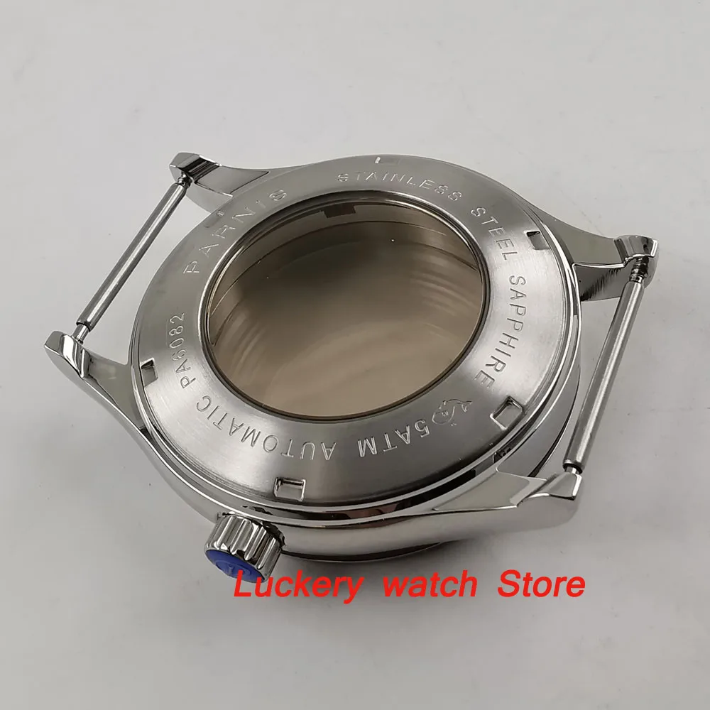 Parnis 42mm Polished Watch Case Sapphire Glass Suitable for NH35A Automatic Movement-BK26