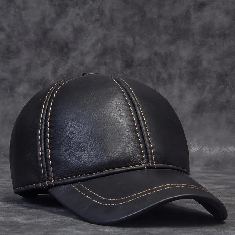 Hot Seller Baseball Hat For Men Women High Quality Genuine Leather Outdoor Sunshade Dad Caps Fashion Gorros Para Hombres