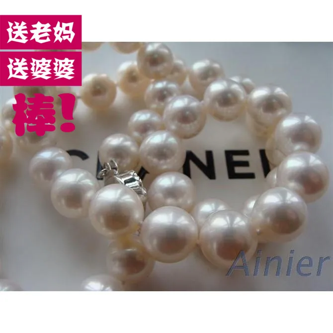 S  real natural big Counter genuine natural pearl necklace 12-13-14mm pearl necklace in round pearl