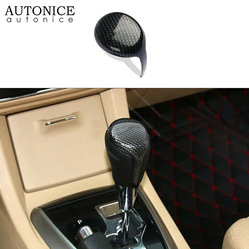 Carbon Fiber Color Inner Gear Shift Knob Cover Trim For Toyota Corolla 2014-2018 ABS