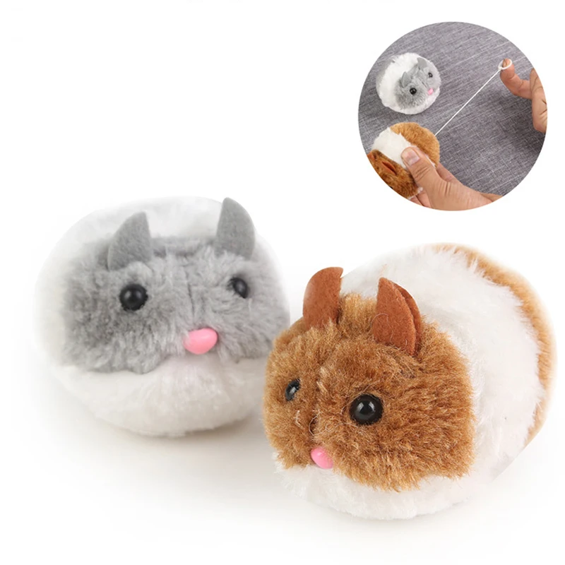 1pc Cat Toys Artificial Mouse Pulling Tail Ring Vibrate Run Forward Shock Shake Interactive Cat Mouse Pet Toy  Little fat mouse