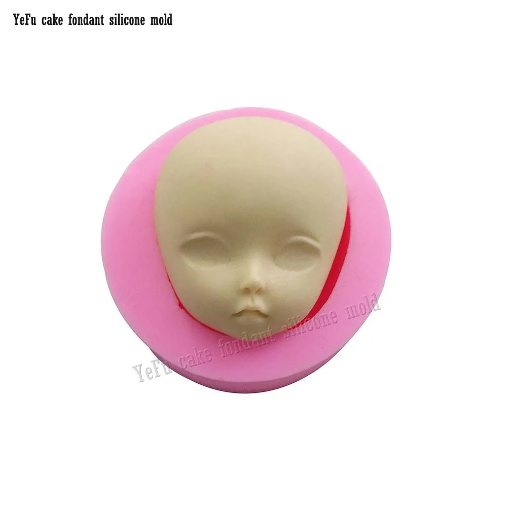 

Baby Face Fondant Silicone Mold Girl Gum Paste Mold Cake Decorating Clay Resin Soap Candy Moulds Chocolate Cake Molds F0788