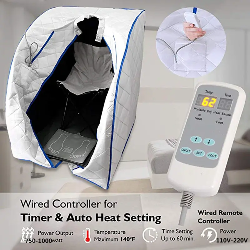 Far Infrared Sauna Slimming For Sauna Weight Loss Negative Ion Detox Therapy  Personal Fir Sauna Cabin Room With Folding Chair