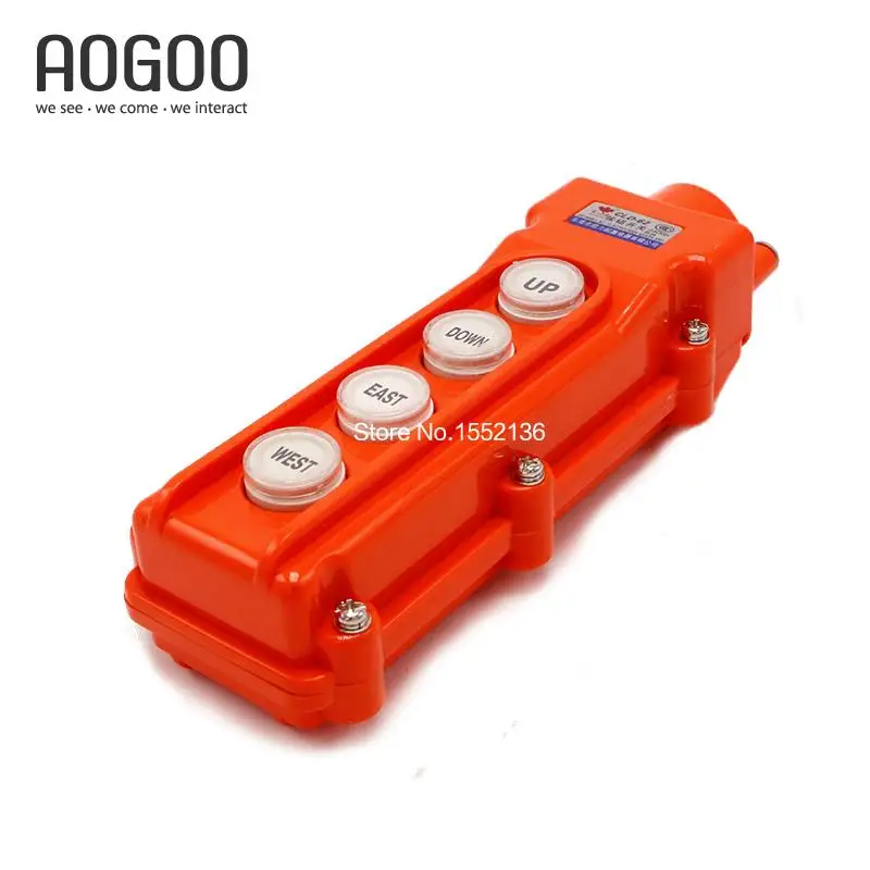 High Quality Silver Contact Waterproof Hoist Crane 4Ways UP/DOWN/EAST/WEST Directions CLD-62(COB-62)Pushbutton Swtich AC250/500V