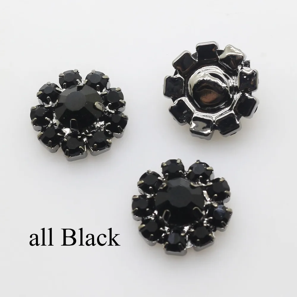 New 10Pcs/lot 16mm Flat back Crystal Rhinestone Button DIY Decoration button for wedding decoration Diy Alloy Bow Accessories