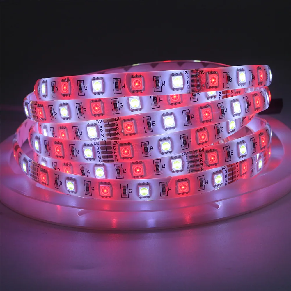 LED Strip 5050 12V RGB RGBW RGBWW 12 V 5 meter waterproof flexible Light stripe 60LED/M Led Tape Luces lamp Ribbon tv backlight