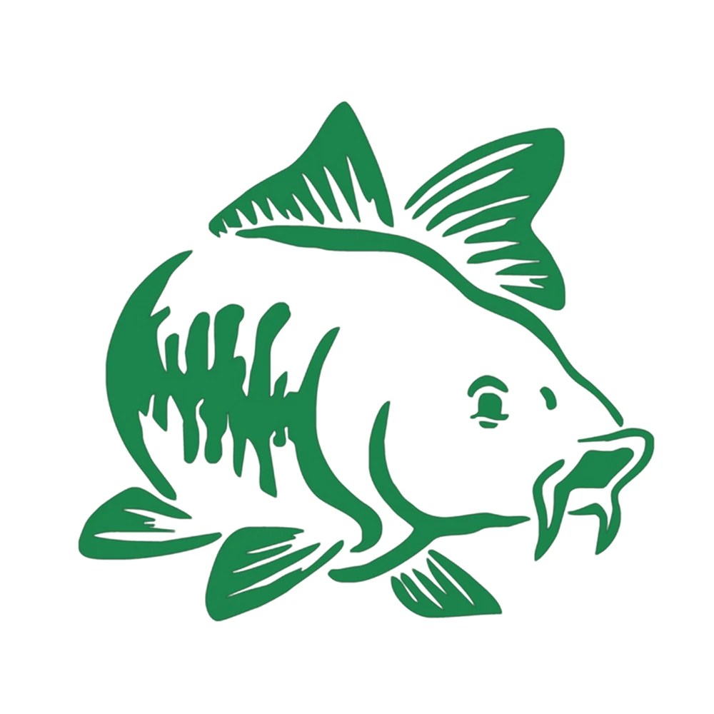 20*16cm Carp Fishing Cartoon Animal Pattern Car Sticker 7 Colors Car Window Car Body Vinyl Decal Car-Styling Auto Accessories image 5