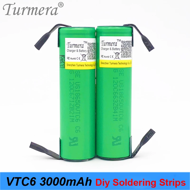 Batteria 18650 vtc6 3000mAh 30amps us18650vtc6 striscia di saldatura batteria ricaricabile per cacciavite n11