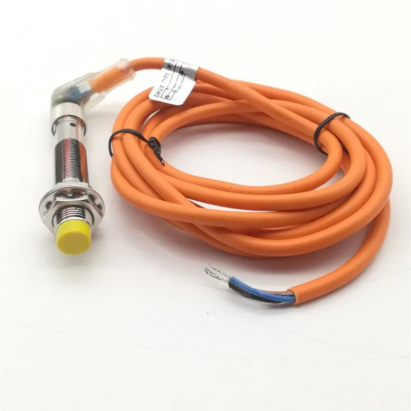 CHUX NPN M12 4mm detection Distance Inductive Proximity Switch With Bend Sensor Connector Non-Flush Type Angle Led Indicator