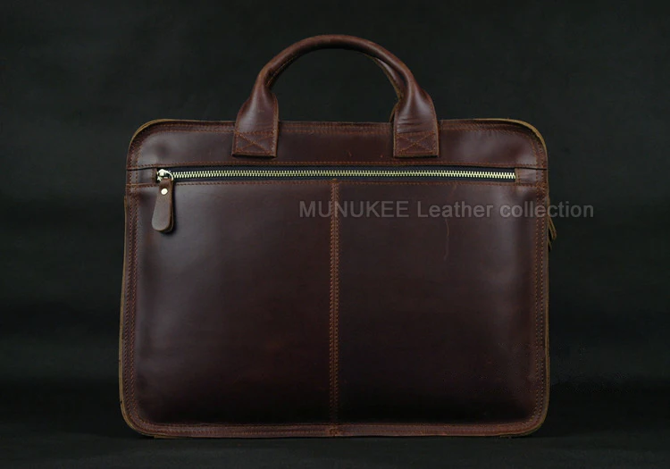 Maleta de couro genuíno para homens, bolsa de negócios e escritório, bolsa mensageiro masculina para documentos e laptop, luxo