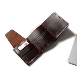 Men's Wallet Leather Bigger Walter Mitty Purse Handmade Customized Genuine Leather Wallet with Coin Pocket