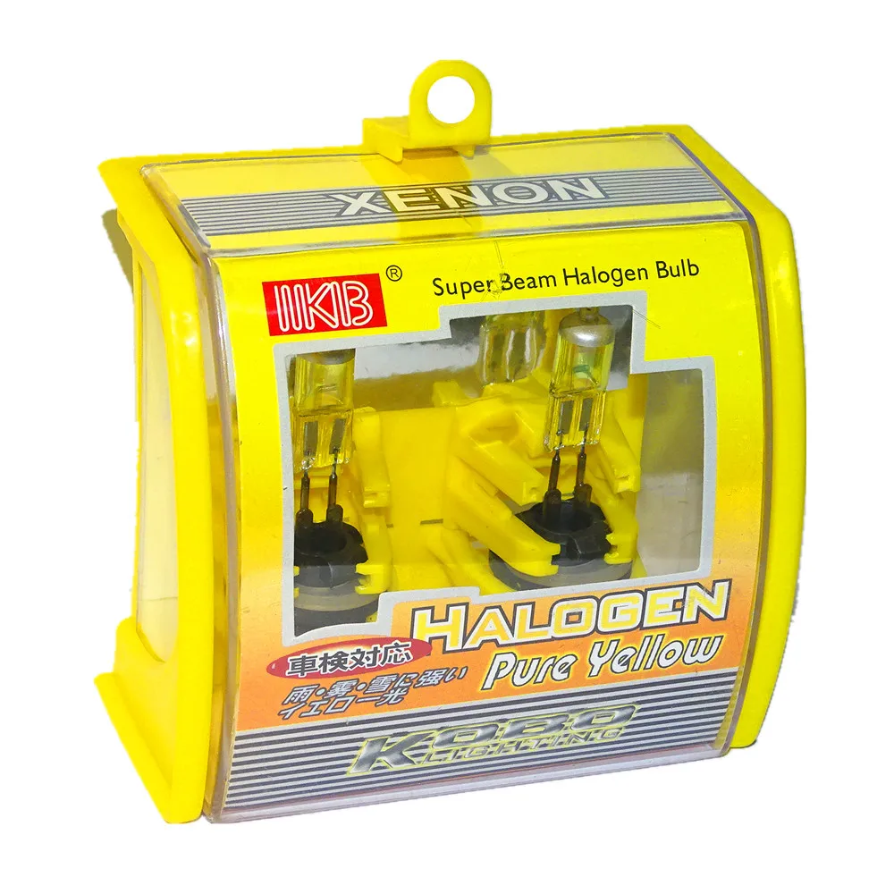 Luz xenon para farol de carro, 2 peças, lâmpada automotiva h27 880 12v 27w, 3000k, quartzo amarelo