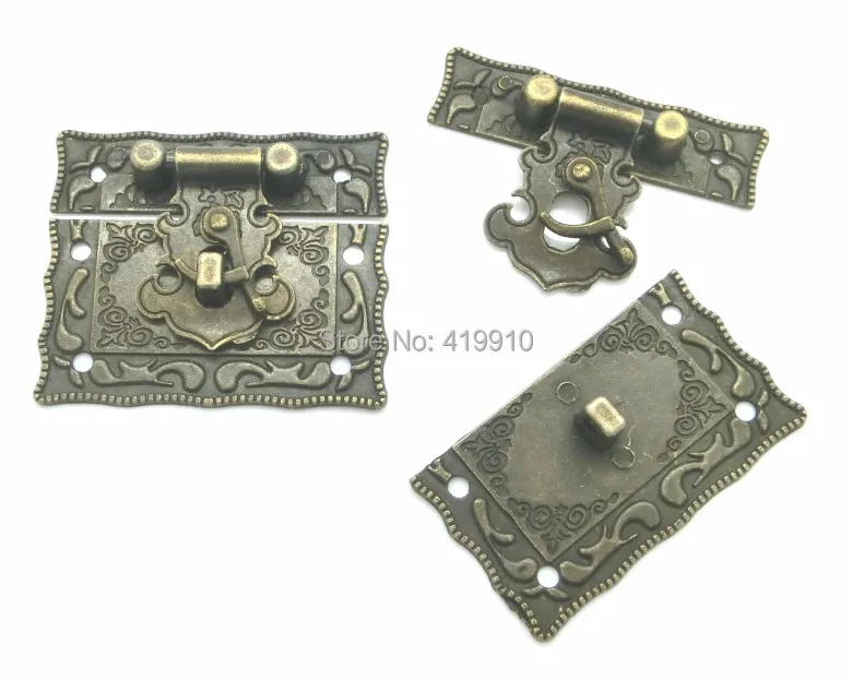 Free-Shipping-5Sets Jewelry Box Hasp Latch Lock Decorative Hasp Antique Bronze Pattern Carved 5.1cm x 2.9cm 5.1cm x 3.5cm J1719