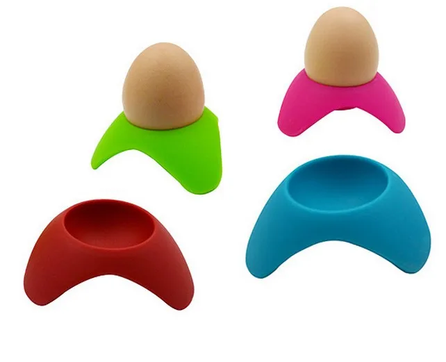 1PC Single Egg Seat Colorful Silicone Put The Egg Creative Food Grade Silicone Egg Cup Holder Resting Eggs Frame Seat OK 0516