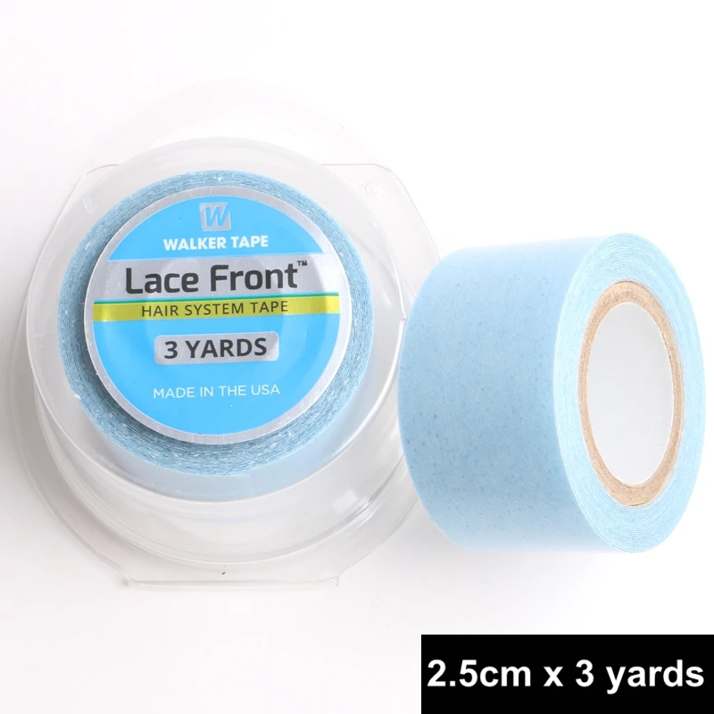 

1 Rolls 2.5CM X 3 Yards Blue Liner Double-sided Super Tape Rolls For Hair Pieces/Toupee/Lace Wig/PU Tape Hair