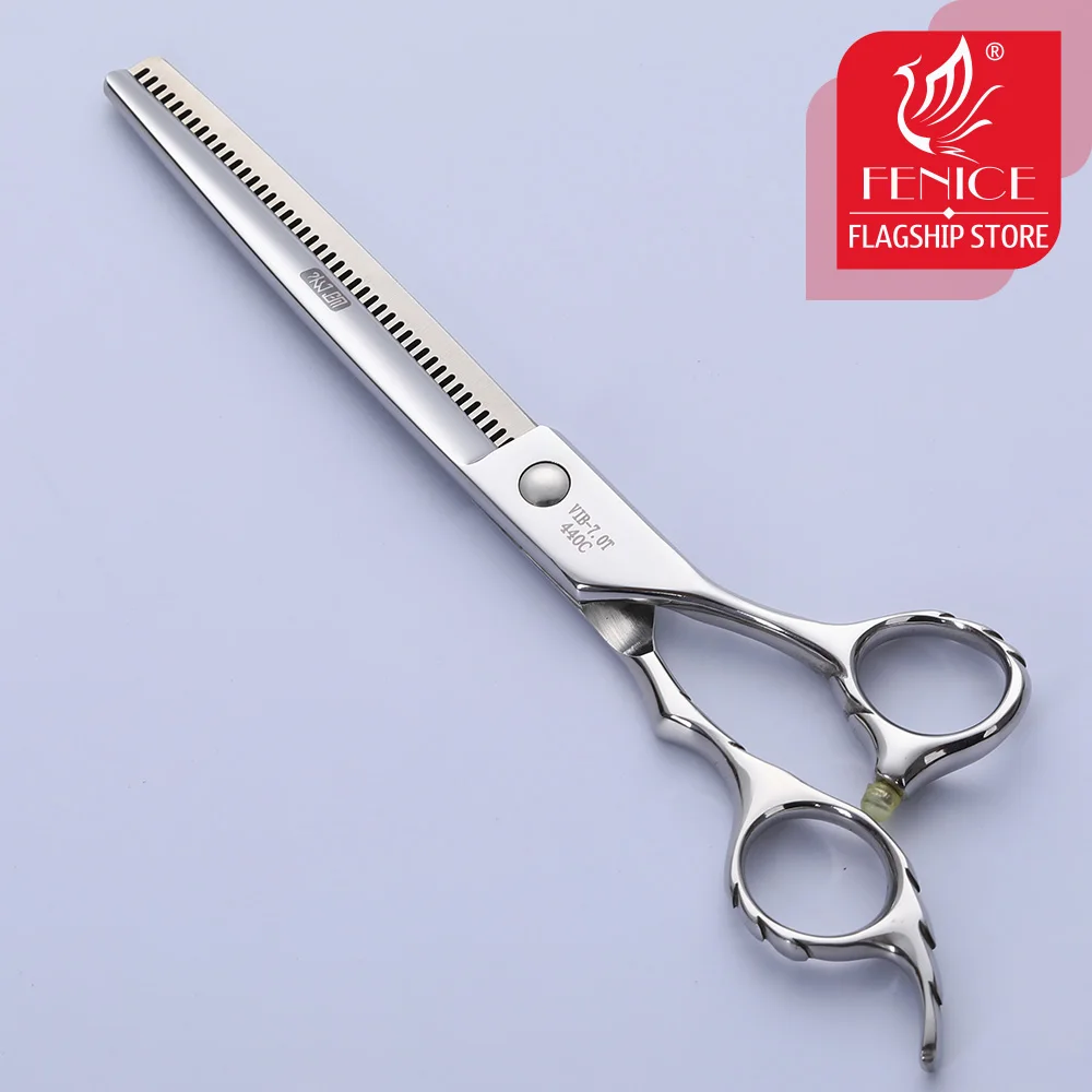 Fenice Professional Grooming Scissors 7.0 inch Thinning Shears with 45 Tooth Thinning Rate 25% Japan 440c Dog hair Cutting Tool