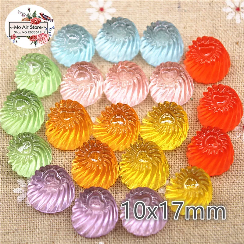 20PCS 10x17mm multicolor round transparent candy Resin Flatback Cabochon Miniature Food Art Decoration Charm Craft