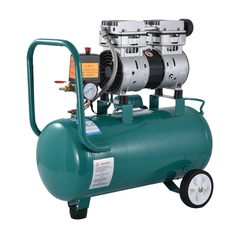 750-30L High Pressure Air Pump Portable Mute Oilless Air Compressor Copper Motor Two-Cylinder Air Compressor 220V 750W 1400r/min