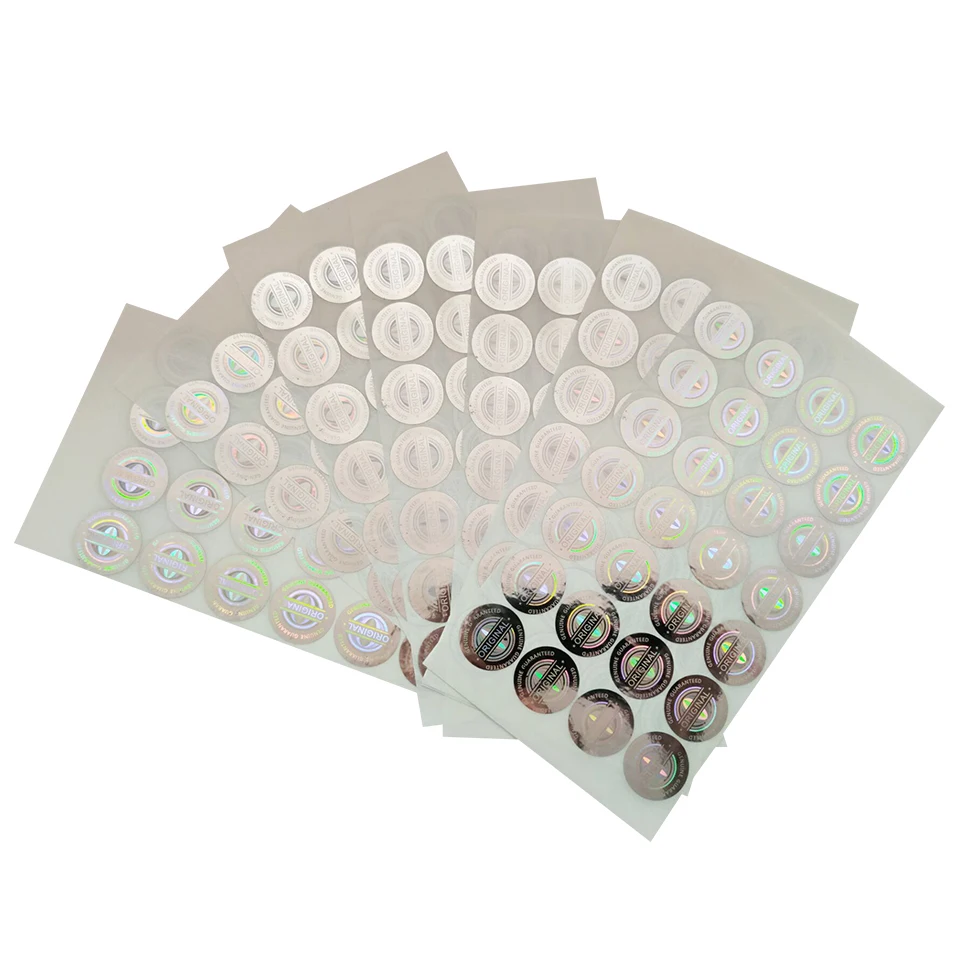 GENUINE GUARRANTEED  ORIGINAL hologram stickers, one time use VOID leave packing product protect laser self adhesive stickers