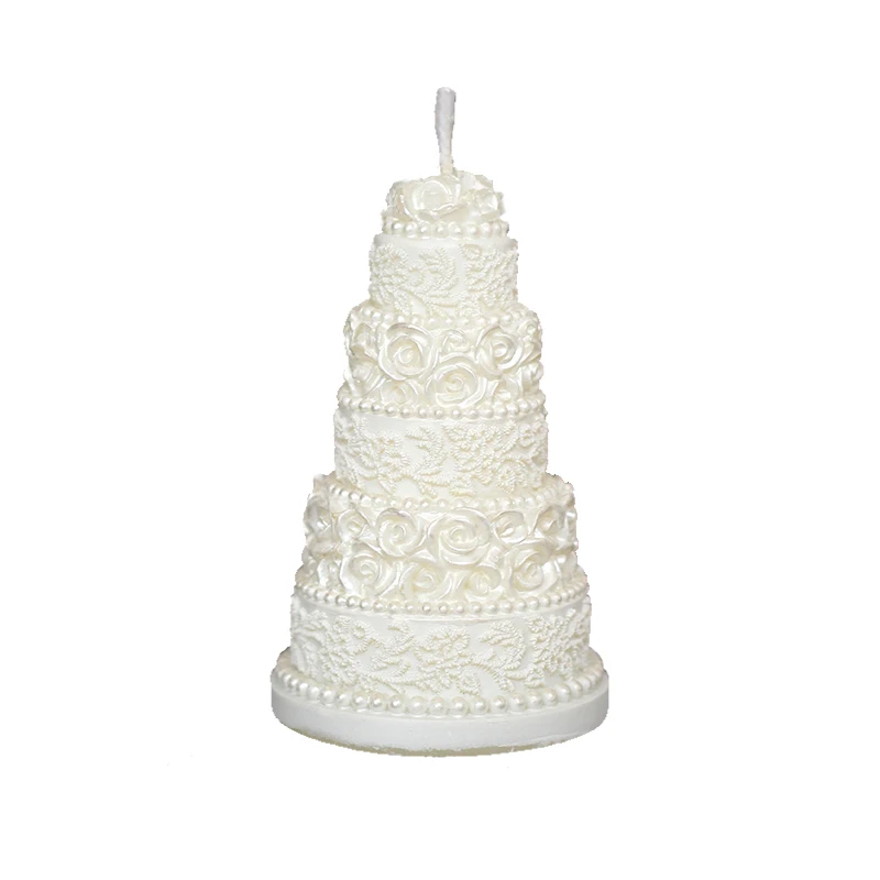 Silicone Candle Mold 3D Wedding Cake Shape Soap Candle Mould Handmade Resin Cake Decorating Tool