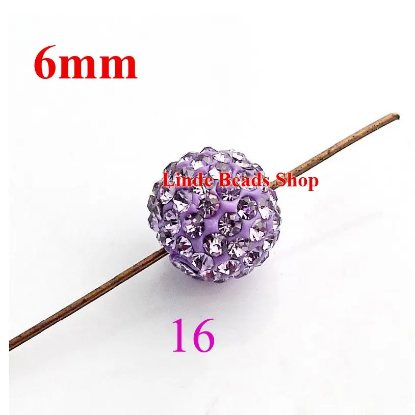 

Free Shipping! 6mm Shamballe Beads christmas ornaments Clay Crystal finding balls Purple Amethys colour SH06016