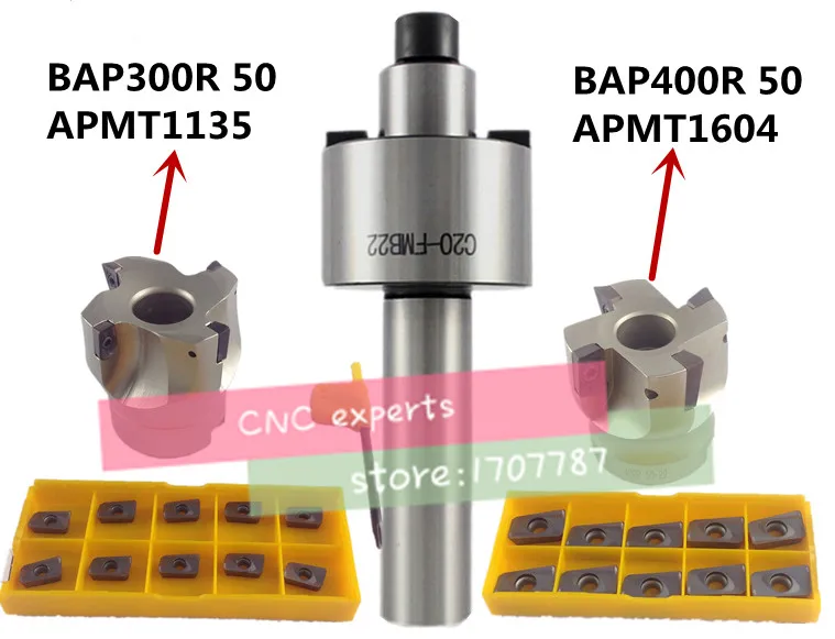 

C20 FMB22 Face Mill Cutter BAP300R BAP400R 50 22 With 10Pcs APMT1604 Carbide Insert suitable for Aluminum