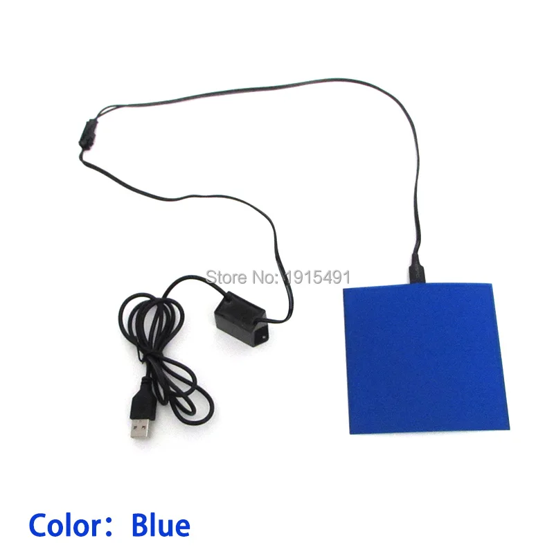 New by DC-5V USB Drive+6 Color Choice 10X10CM Glowing EL Sheet EL Panel for Festival Decoration Holiday Lighting