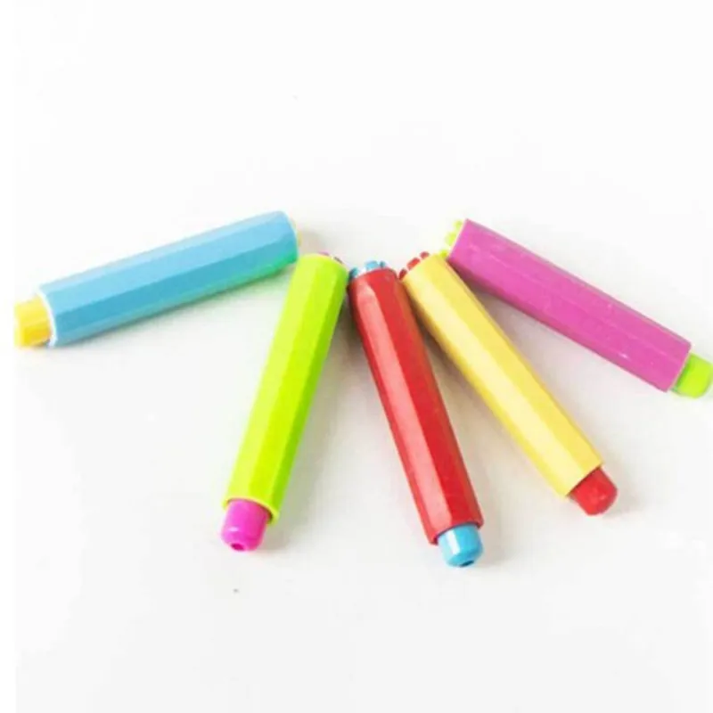 10 pcs/lot New Colorful Plastic Dustless Chalk Holder Pen Chalks clip For Teacher Porta Tiza On Blackboard Sticker Chalkboard