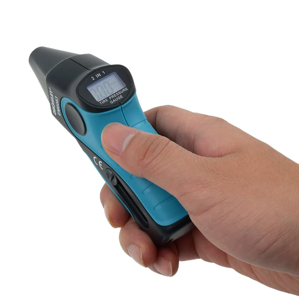 Digital Tire Pressure Gauge Practical Tire Veins Depth Tester Automotive 2 in 1 Tester Backlight ALL SUN EM6083