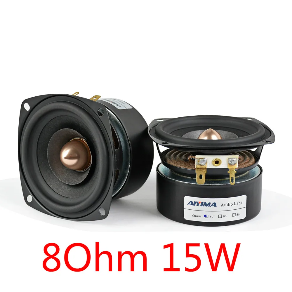 AIYIMA 2Pcs 3 Zoll Audio Lautsprecher 4Ohm 8Ohm 15W Breitbandlautsprecher HIFI Höhen Mediant Bass Lautsprecher DIY 5