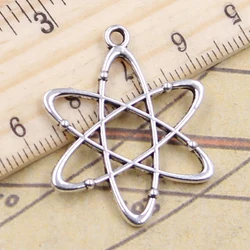 10pcs Charms Galaxy Planet Satellite 33x26mm Antique Silver Color Pendants Making DIY Handmade Jewelry Factory Wholesale