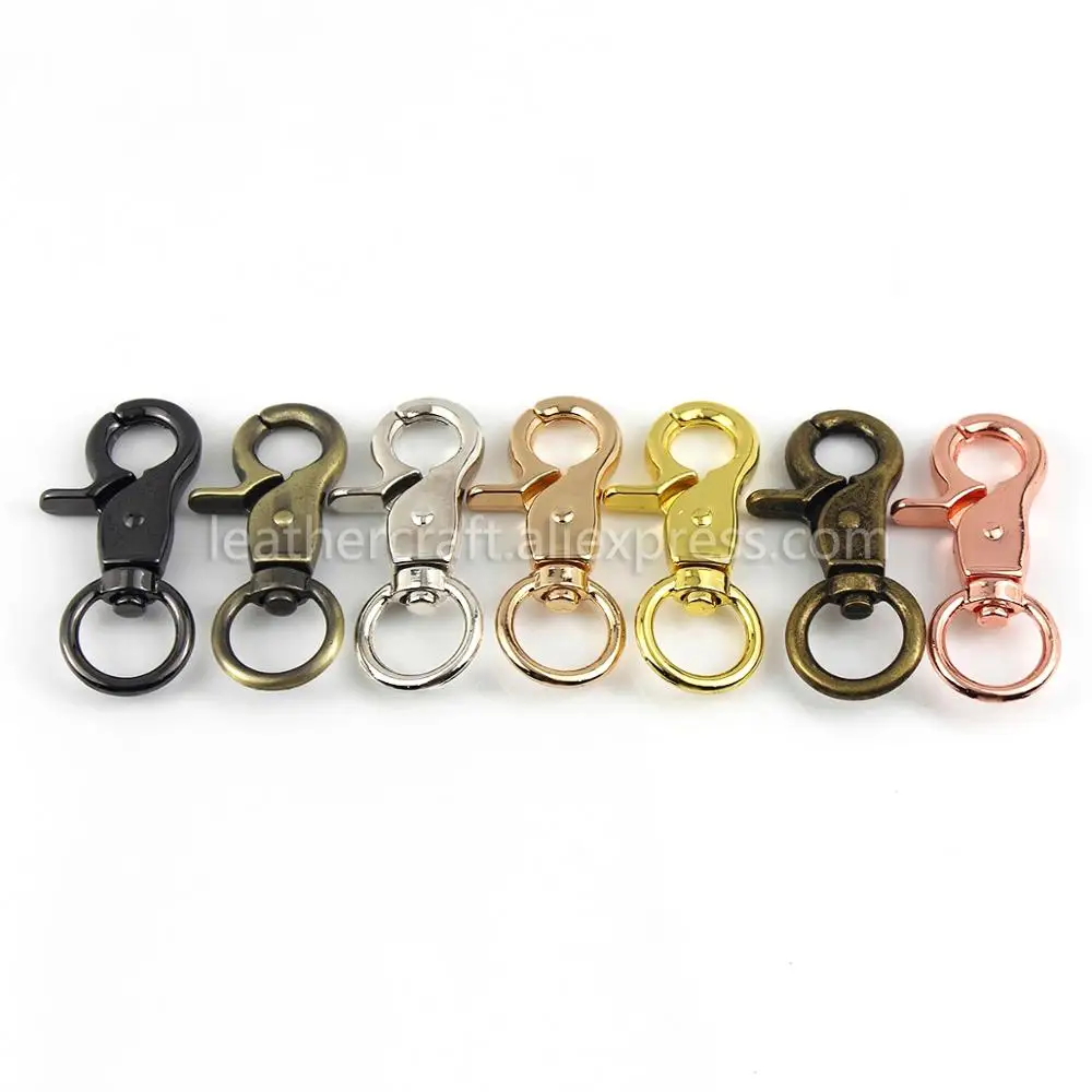 1x Solid Metal Snap Hook Trigger Lobster Clasps Clips Spring Gate Leather Craft Pet Leash Bag Strap Belt Webbing Keychain Hooks