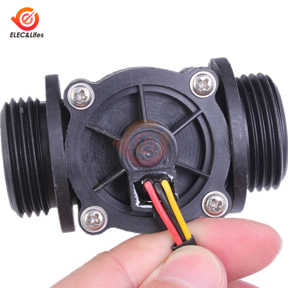 DN25 Water Level Sensor Switch Liquid Flow Meter Counter Vertical/Horizontal Hall Flow sensor FS400A G1\'\' DC 5-24V 1-60L / min