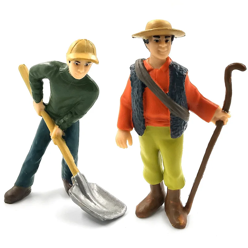 Figuras de acción de PVC para niños, muñecos de simulación de personal de granja, alimentador de capacitores, pastores, mujeres, pintor, Wrangler