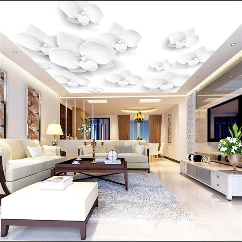 

wellyu Custom Wallpapers 3d Photo Mural обои Vector White Stereo Flowers wallpaper Living Room Ceiling Frescoes papel de parede