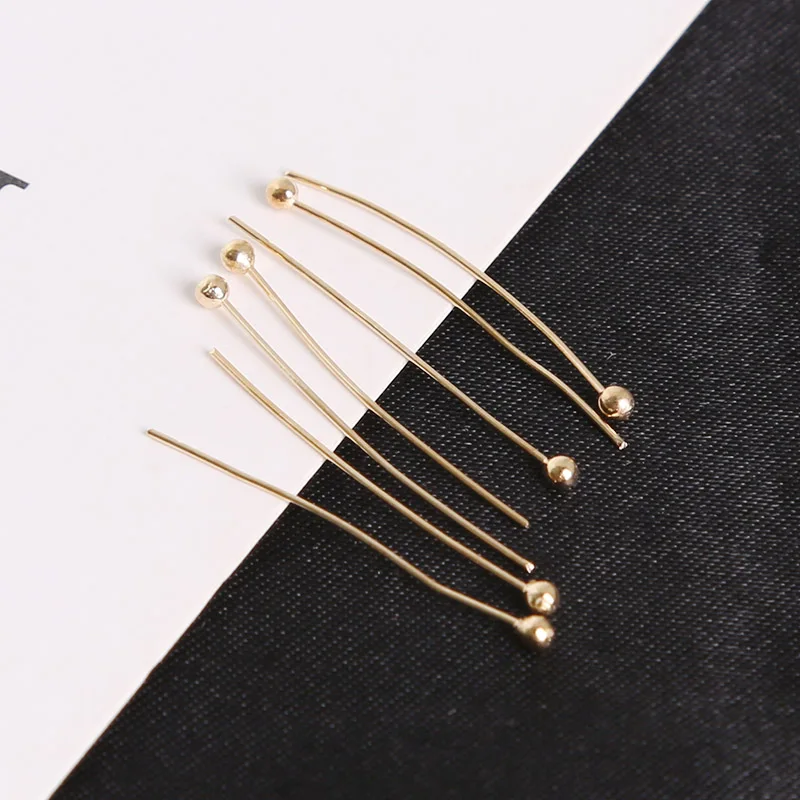 50-100 Teile/los Kupfer Kopf Pins Perlen T-pins für DIY Perlen Perlen Schmuck Machen Zubehör Ohrring Erkenntnisse liefert