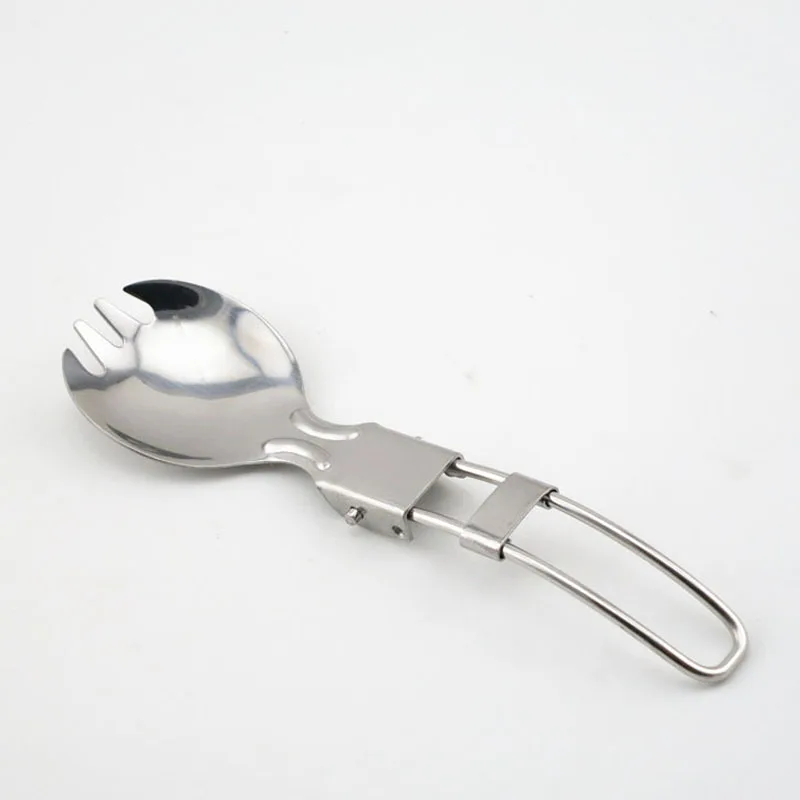 

200pcs Portable Folding Stainless Steel Spoon Spork Fork Amphibious Fast-food Salad Fruit Flatware Cutlery ZA5046