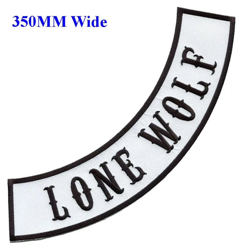 350MM wide rocker of LONE WOLF patch for full back embroidery patch/bordado flores/sewing gifts/bordados para costura