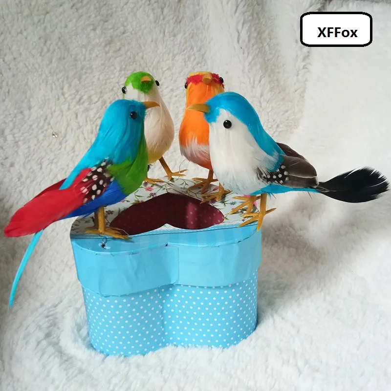 

4 pieces a lot mini simulation bird models foam&furs real life cute bird dolls gift about 12-13cm xf1095