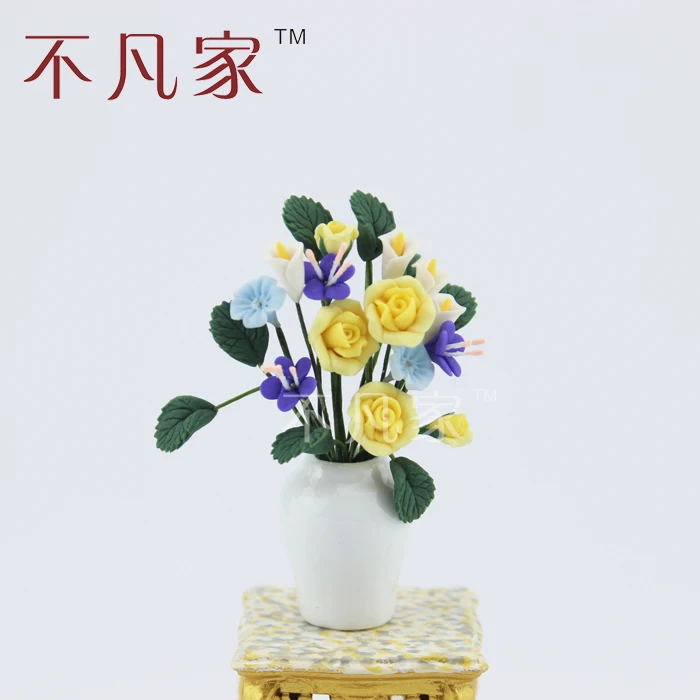 Dollhouse decoration 1:12 scale miniature flower beautiful Yellow flower Model