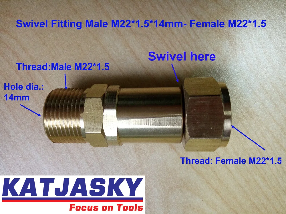 

Male M22*1.5*14mm-Female M22*1.5 swivel fitting connector adaptor 100% copper high pressure Female and Male screw