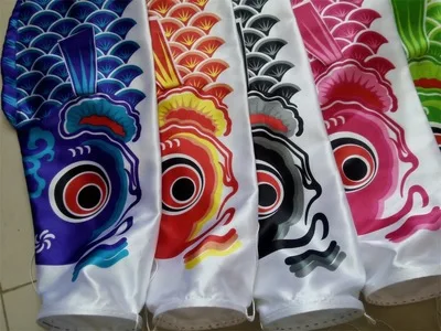 Fast shipping 70cm Koi Nobori Japanese Style Party Flag Colorful Carp Wind Sock Fish Flags Kite Flag Hanging Decor