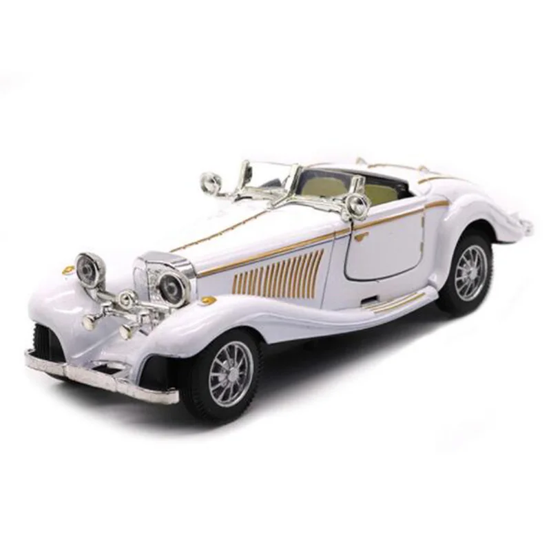 White Color 1:28 Scale 16.8CM Metal Alloy Diecasts 500K Classic Pull Back 1936 Car Model Vehicles Model Toys For Kids Collection