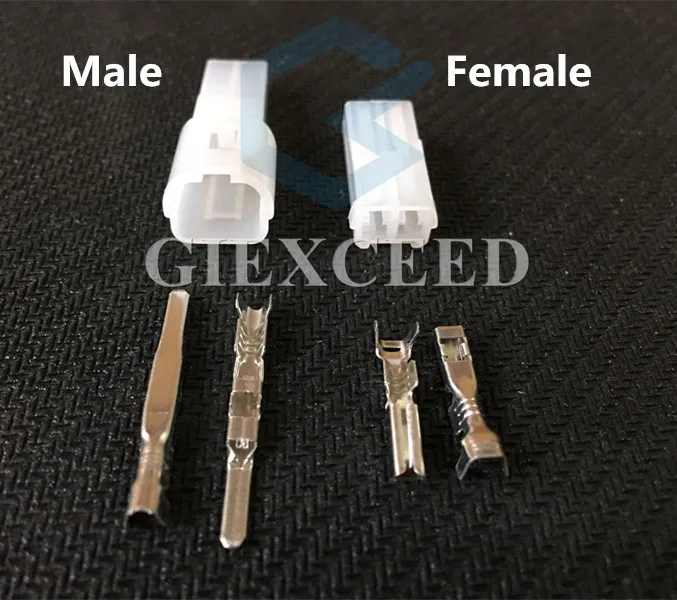 2 Sets 2 Pin AC Assembly 7123-1520 7122-1520 Male Female Automotive Plug Motorcycle Electronic Wiring Horn Audio Socket