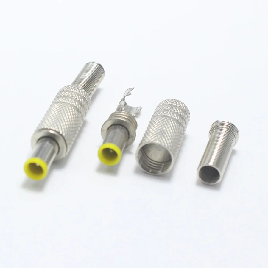 2pcs 5.5x2.5 5.5x2.1 4.8x1.7 4.0x1.7 3.5x1.35 3.5x1.1 2.5x0.7 6.5x4.4 5.0x3.0 mm DC Power Plug Yellow Head DIY Audio Connector