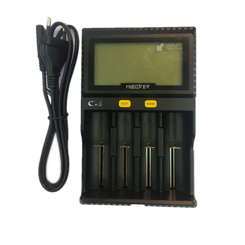 

Original Miboxer C4 VC4 LCD Smart Battery Charger for Li-ion/IMR/INR/ICR/LiFePO4 18650 14500 26650 AAA 3.7 1.2V 1.5V Batteries