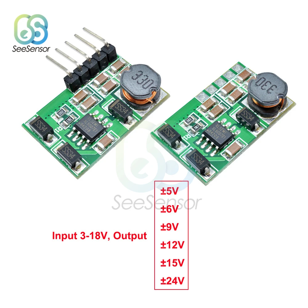 +- 5V 6V 9V 12V 15V 24V Positive Negative Dual Output Power Supply DC DC Step-up Boost Converter Module ADC DAC LCD Power Supply