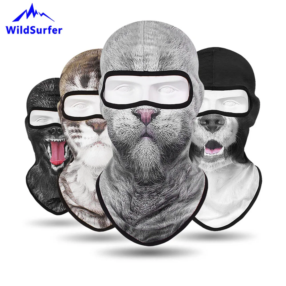 

Motorcycle Balaclava Cycling Full Face Mask 3D Animal Helmet Windproof Quick Dry Breathable Airsoft Mask, CS Go Tactical Mask