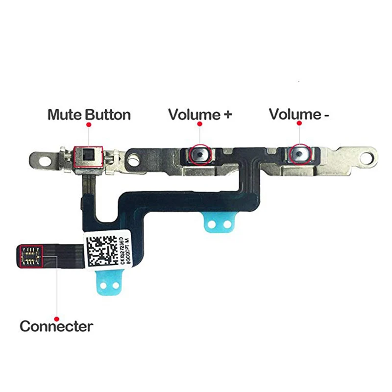 Volume Buttons & Sound Mute Switch Flex Cable Assembly For iPhone 6 6Plus 6s 6sPlus 7 7Plus 8G 8 Plus X XR XS Max