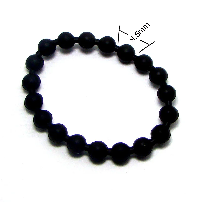 Black Elastic Silicone 10mm Ball Beaded Bracelet Fashion DIY Ornament Jewelry Accessories